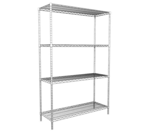 Four Post Wire Shelving System, Chrome